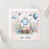 Neugeborenes Karte (Vorderseite/Rückseite Beispiel)