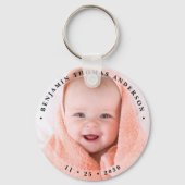 Neugeborenes Personalisiertes einfaches Foto Schlüsselanhänger (Vorderseite)