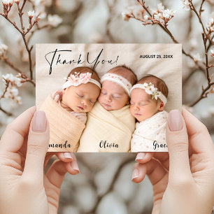 Neugeborenes Triplet Baby Vielen Dank Card Foto Po Postkarte