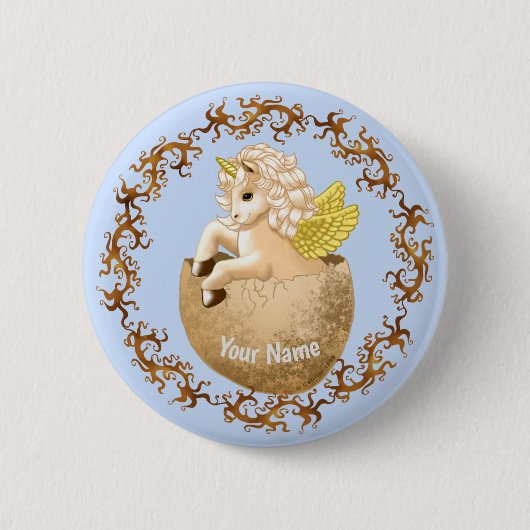 Neugeborenes Unicorn-Button Button (Vorderseite)