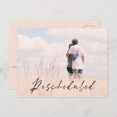 Neugeplantes Foto Hochzeitstag Ankündigung Postkarte (Vorne/Hinten)