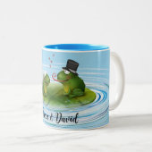 Neugezogene Frösche auf Lily Pad Zweifarbige Tasse (VorderseiteRechts)