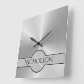 Neugezogener Monogram-Individuelle Name Metallic T Quadratische Wanduhr (Winkel)