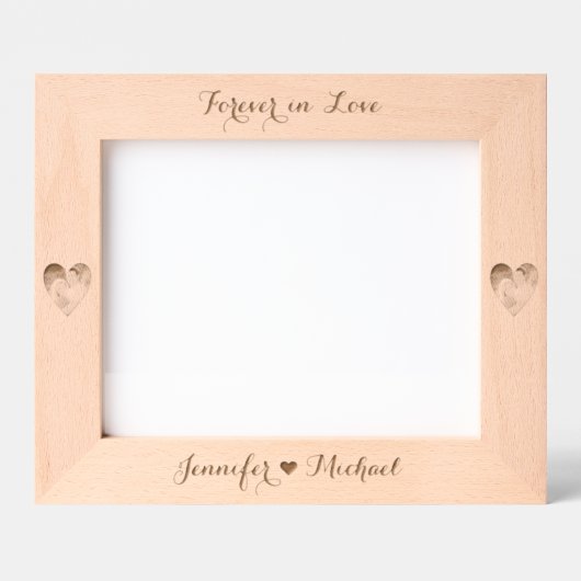 Neugezogenes Foto Hearts Monogram Geätzte Rahmen (Vorderseite)