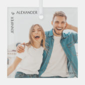 Neugezogenes Foto Ornament Aus Glas (Vorderseite)