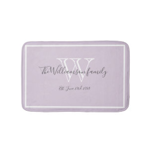 Neugezogenes Geschenk Eleganfamilie Monogram Scrip Badematte