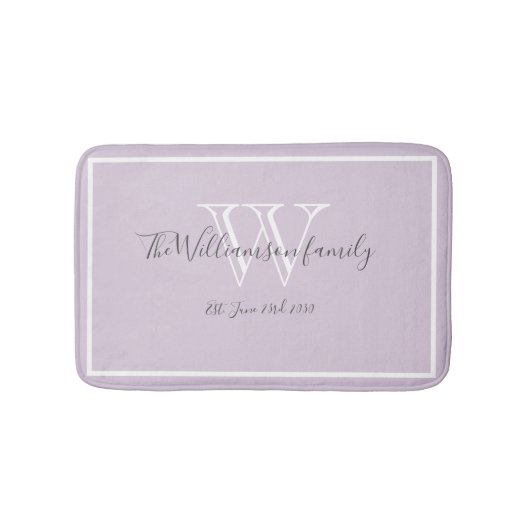 Neugezogenes Geschenk Eleganfamilie Monogram Scrip Badematte (Vorderseite)