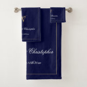Neugezogenes Geschenk Modernes Monogramm Initial C Badhandtuch Set (Insitu)