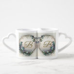 Neugezogenes Geschenk Monogram Green Lila Blätter  Liebestassen<br><div class="desc">Neugezogenes Geschenk Monogram Green Lila Blätter Rustic Coffee Tasse Set. Einzigartiges,  schönes,  stilvolles Design. Leicht personalisiert zu sein. Schriftart Stil,  Größe und Farbe können geändert werden. Matching-Elemente sind verfügbar.</div>