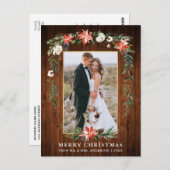 Neugezogenes Holz Gold Wasserfarbe Winter Floral Postkarte (Vorne/Hinten)