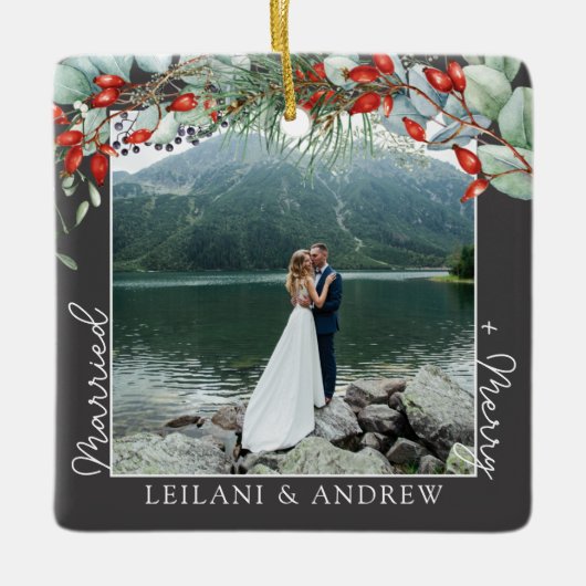 Neugezogenes Weihnachtsgebäck und Wasserfarbe Heil Keramikornament (Vorderseite)