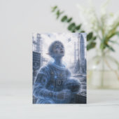 Neugier / Astronaut / Startplatz in der Wüste Postkarte (Stehend Vorderseite)