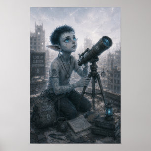Neugier / Astronom / Dachposter Poster