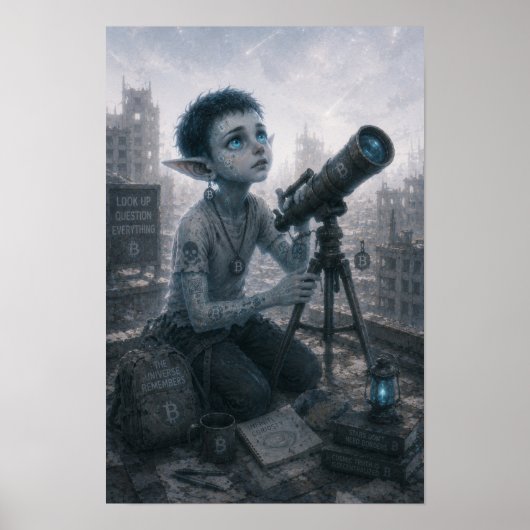 Neugier / Astronom / Dachposter Poster (Vorne)