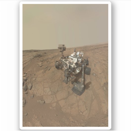 Neugier auf der Oberfläche der Mars. Aufkleber (Vorderseite)