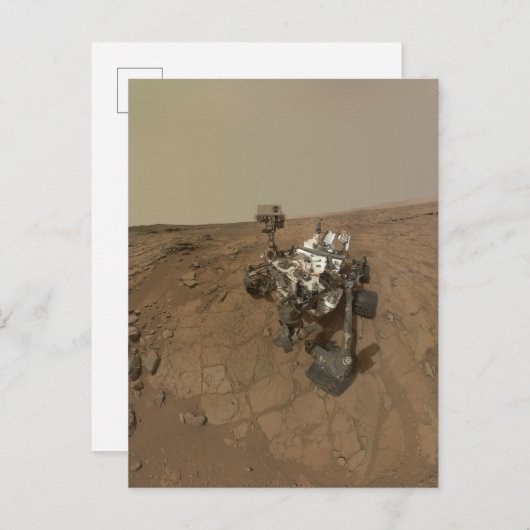 Neugier auf der Oberfläche der Mars. Postkarte (Vorne/Hinten)