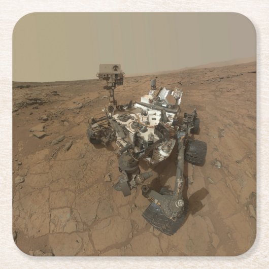 Neugier auf der Oberfläche der Mars. Rechteckiger Pappuntersetzer (Vorderseite)