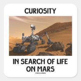 Neugier auf der Suche nach Leben auf Mars Mars Rov Quadratischer Aufkleber