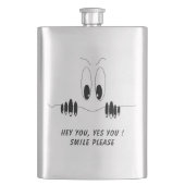Neugier Augen Funny Flask Smile - Benutzerdefinier Flachmann (Vorderseite)