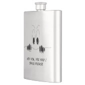 Neugier Augen Funny Flask Smile - Benutzerdefinier Flachmann (Links)