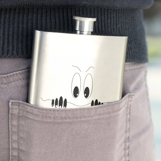 Neugier Augen Funny Flask Smile - Benutzerdefinier Flachmann (Beispiel)