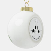 Neugier Augen - Lächeln - Ihr Text / Farben Keramik Kugel-Ornament (Links)