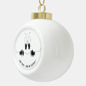 Neugier Augen - Lächeln - Ihr Text / Farben Keramik Kugel-Ornament (Rechts)