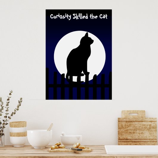 Neugier für die Katze Poster (Küche)