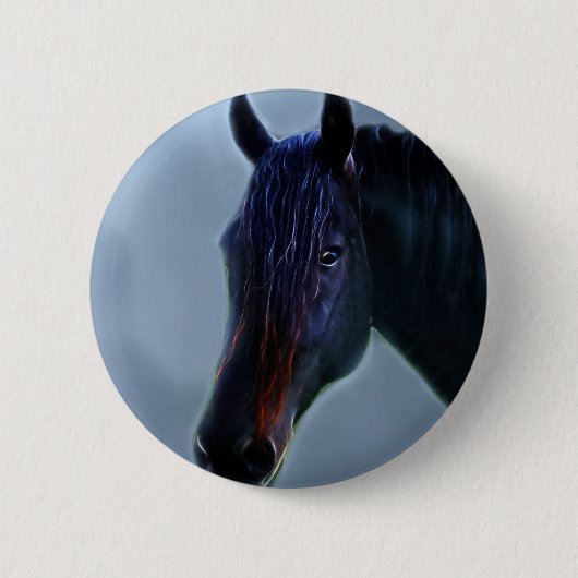 Neugier für Pferde Button (Vorderseite)