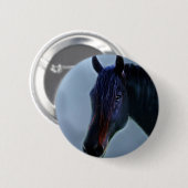 Neugier für Pferde Button (Vorne & Hinten)