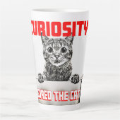 Neugier heilte die Katze Milchtasse (Vorderseite)