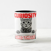 Neugier heilte die Katze Tasse (Zentrum)