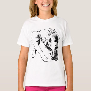Neugier in einfarbigen Linien T-Shirt