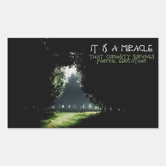 "Neugier" Inspiration Zitat Rechteckiger Aufkleber (Vorderseite)