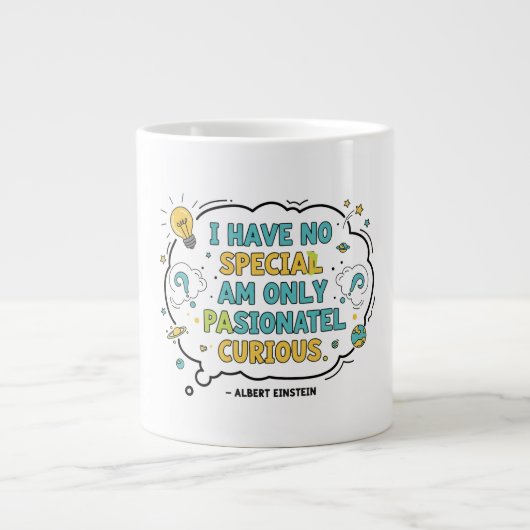 Neugier Jumbo-Tasse (Vorderseite)