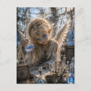 Neugier / Kleiner Alchemist / Kristallgewächshaus Postkarte