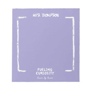 Neugier Personalisiert Teacher Lavender Notizblock