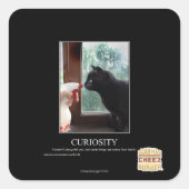 Neugier Quadratischer Aufkleber (Vorderseite)