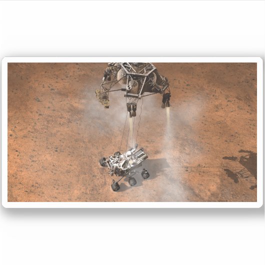 Neugier Rover Landing auf der Marsfläche. Aufkleber (Vorderseite)