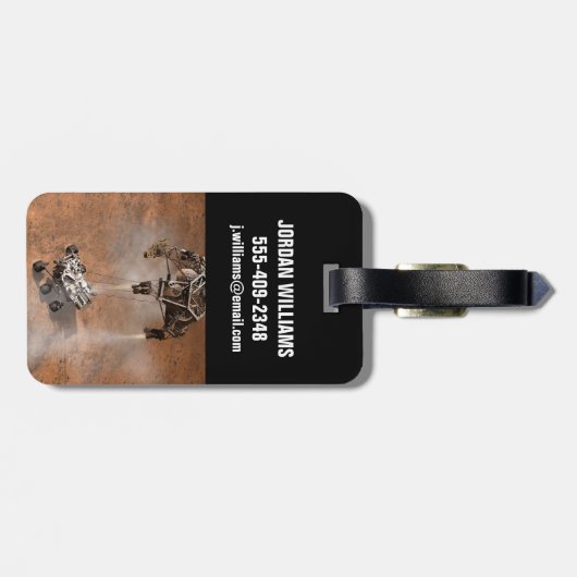 Neugier Rover Landing auf der Marsfläche. Gepäckanhänger (Rückseite horizontal)