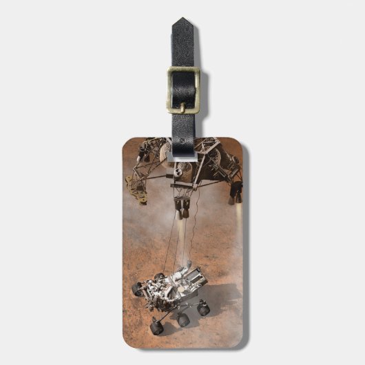 Neugier Rover Landing auf der Marsfläche. Gepäckanhänger (Vorderseite vertikal)