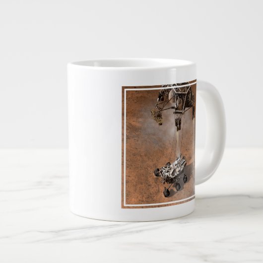 Neugier Rover Landing auf der Marsfläche. Jumbo-Tasse (Vorderseite Rechts)