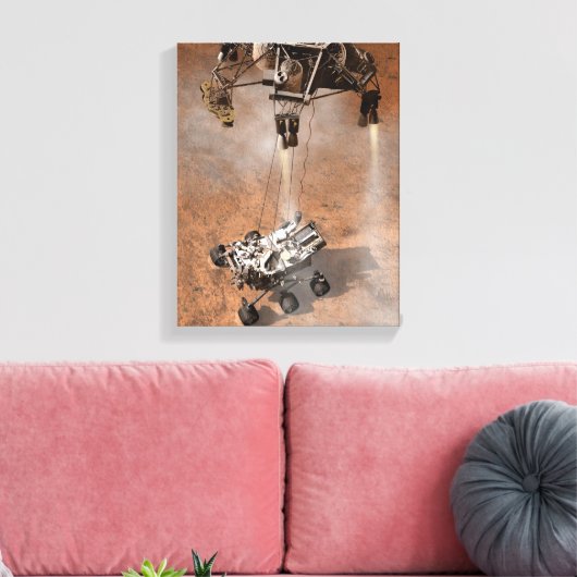 Neugier Rover Landing auf der Marsfläche. Leinwanddruck (Insitu (Wohnzimmer))