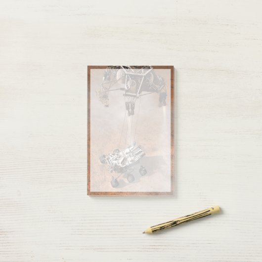 Neugier Rover Landing auf der Marsfläche. Post-it Klebezettel (Auf Schreibtisch)