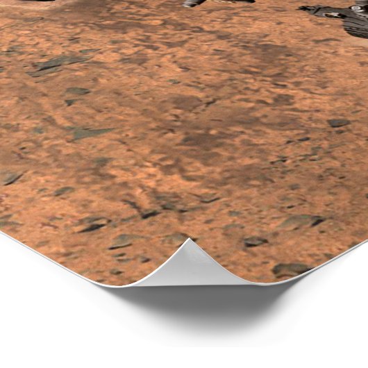 Neugier Rover Landing auf der Marsfläche. Poster (Ecke)