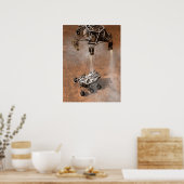 Neugier Rover Landing auf der Marsfläche. Poster (Küche)
