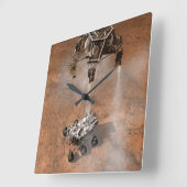 Neugier Rover Landing auf der Marsfläche. Quadratische Wanduhr (Winkel)