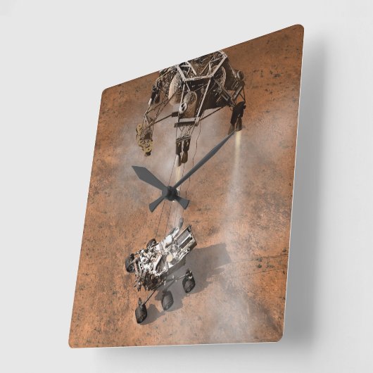 Neugier Rover Landing auf der Marsfläche. Quadratische Wanduhr (Winkel)