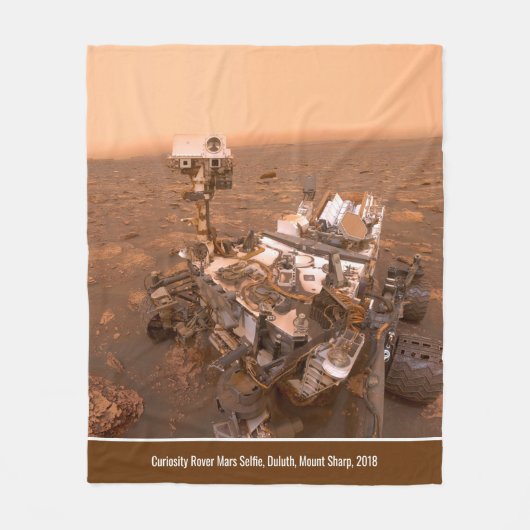 Neugier Rover Mars Dusty Selfie auf dem Monte Shar Fleecedecke (Vorderseite)