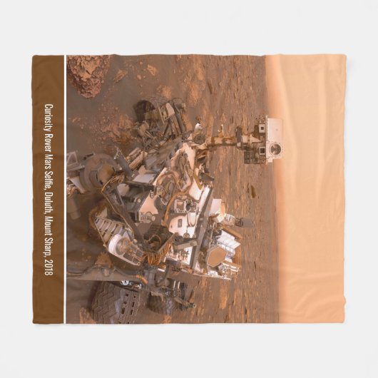 Neugier Rover Mars Dusty Selfie auf dem Monte Shar Fleecedecke (Vorderseite (Horizontal))
